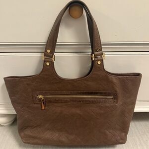 Tory Burch T Stitch Leather Tote